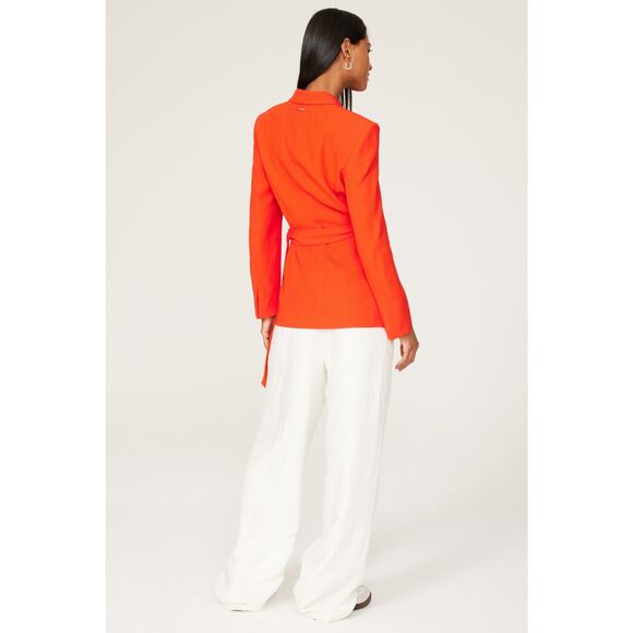 BOSS Burnt Orange Long Sleeve Tie Waist Oversized Blazer Jacket Size US 6 - Picture 2 of 14